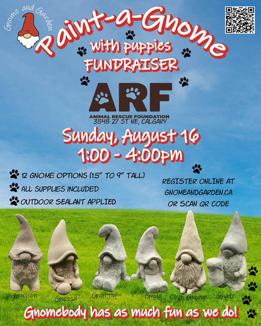 Paint-a-Gnome with PUPPIES - ARF August 16