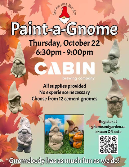 Paint-a-Gnome at Cabin Brewing - October 22