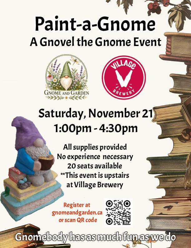 Paint-a-Gnome GNOVEL Event - Nov 21 at Village Brewery