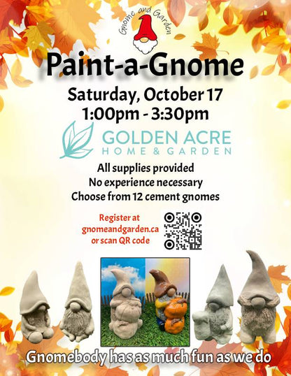 Paint-a-Gnome at Golden Acre Home & Garden - Oct 17